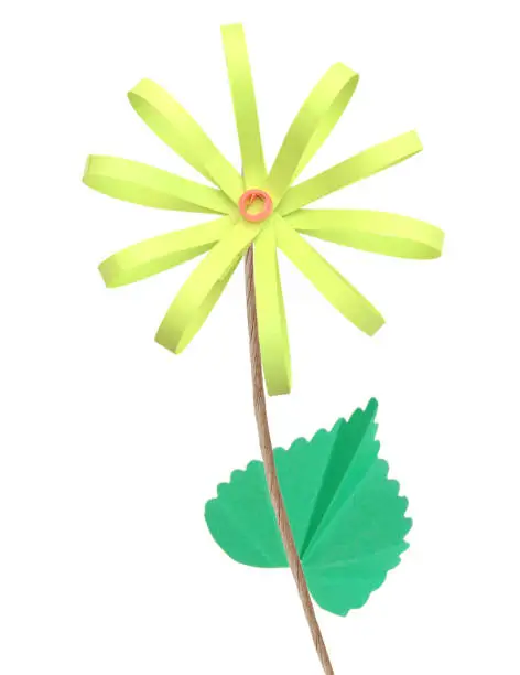 A paper flower branch isolated white