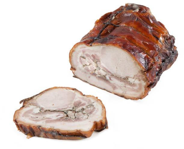 porchetta przez ariccia igp izolowane - italian culture pastry food rome zdjęcia i obrazy z banku zdjęć