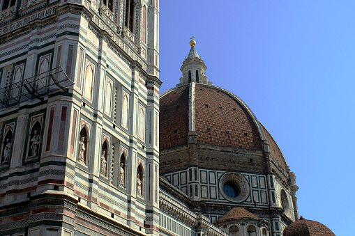 Florence Duomo Cathedral in Italy showing dome and detail