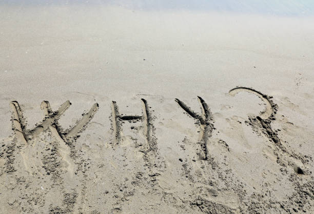Big WHY   text written on the sand of the beach by the sea