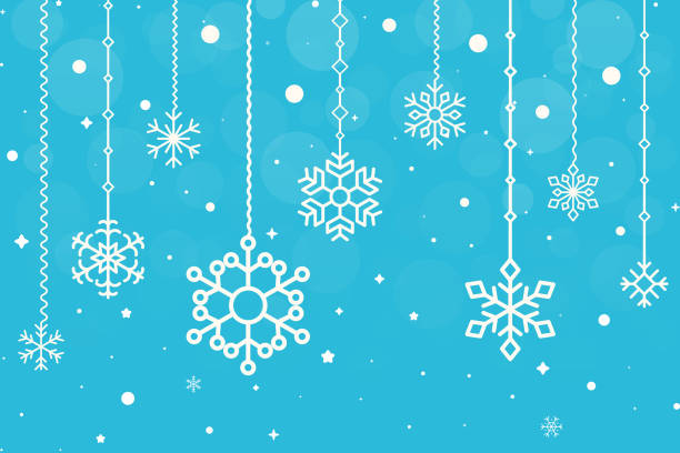 クリスマス構成。青の背景に雪片。クリスマススノーフレーク、冬、大晦日テンプレートコンセプト。ベクトル図。 - christmas winter snowflake new years eve点のイラスト素材／クリップアート素材／マンガ素材／アイコン素材