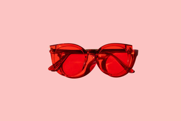 istock Trendy modern red sunglasses on pink background 1286543676