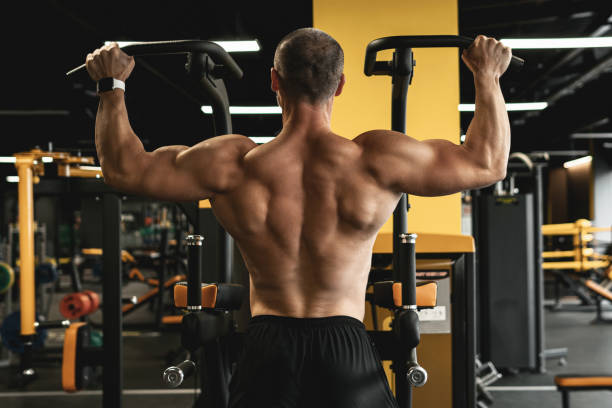 istock Muscular bodybuilder during his workout in the gym 1286547792