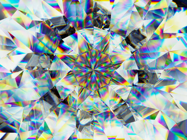 istock diamond structure extreme closeup and kaleidoscope. top view of round gemstone 3d render, 3d illustration 1286555239