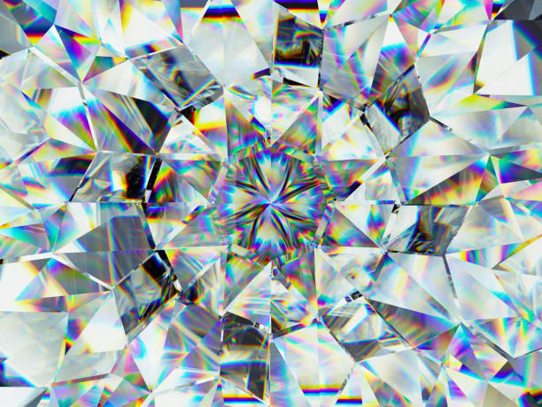 istock diamond structure extreme closeup and kaleidoscope. top view of round gemstone 3d render, 3d illustration 1286555397
