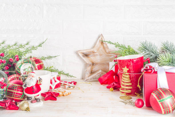 istock Christmas baubles greeting card background 1286556643