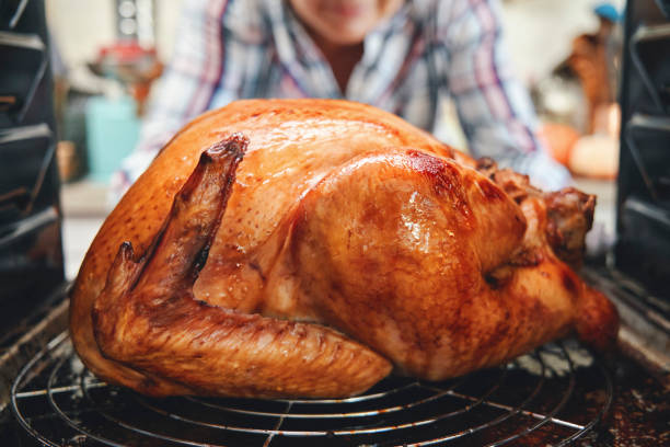 istock Roasting Turkey in the Oven for Holiday Dinner 1286559753