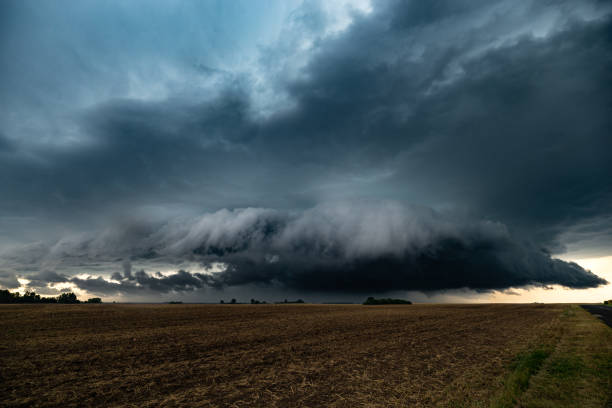 istock Rotating wall cloud of a supercell thunderstorm over the plains 1286562954