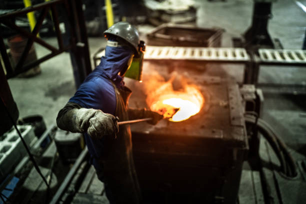 istock Metal industry work - steel furnace 1286564334