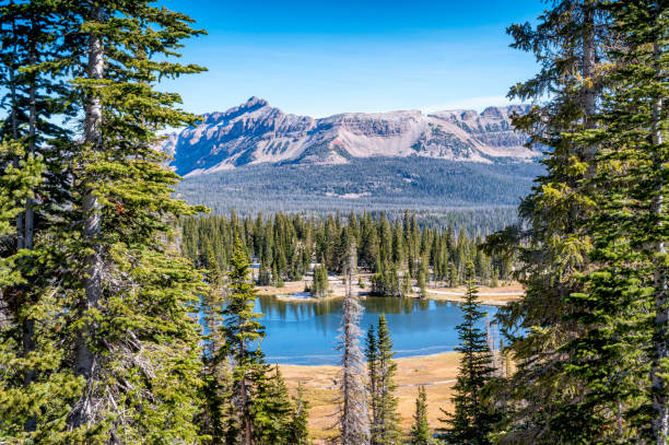 mirror lake in den uinta mountains in utah - see mirror lake stock-fotos und bilder