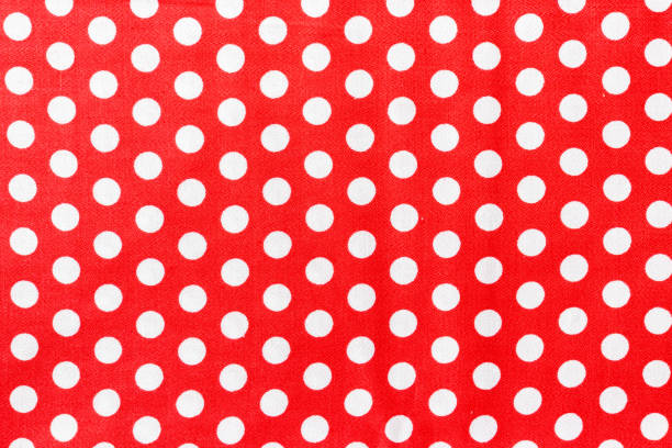 istock Polka dot on red canvas cotton texture, fabric background 1286576085