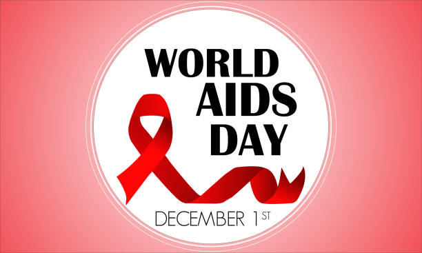 세계 에이즈의 날 배너 벡터 디자인 - ribbon banner aids awareness ribbon red stock illustrations