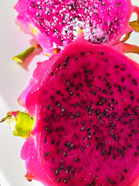 istock Fresh red dragon fruit, close up. 1286585402