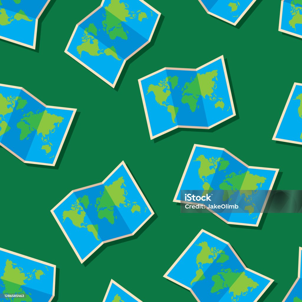 Map Pattern Small World Map Pattern Flat Stock Illustration - Download Image Now ...