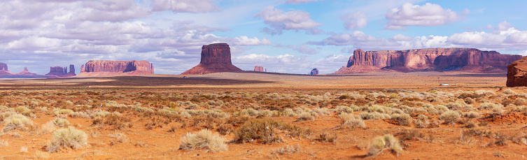 Panorama scenery Monument Valley Tribal Park Arizona desert