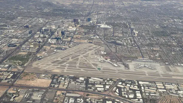 Photo of aerial view of mccarran airport in las vegas