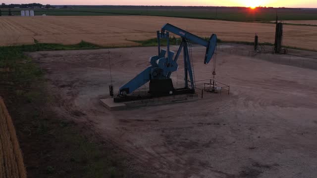 Oil Well Pump Jack Shut Down Due To Covid-19, Brazos County, Texas, USA