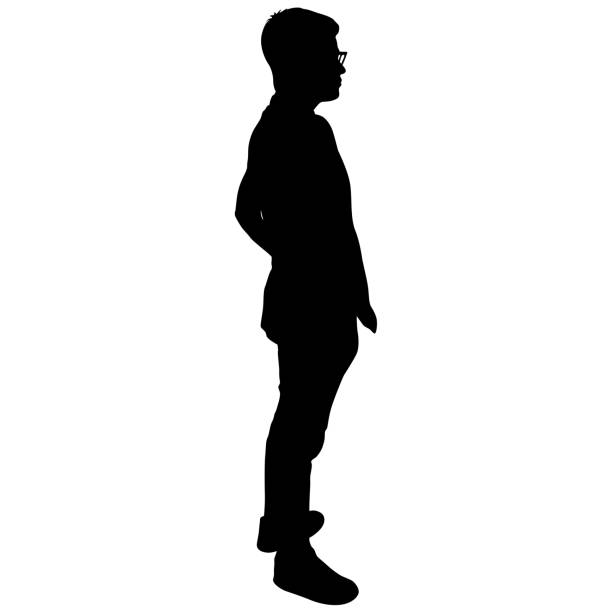 istock Black silhouette of a beautiful girl on a white background 1286601748
