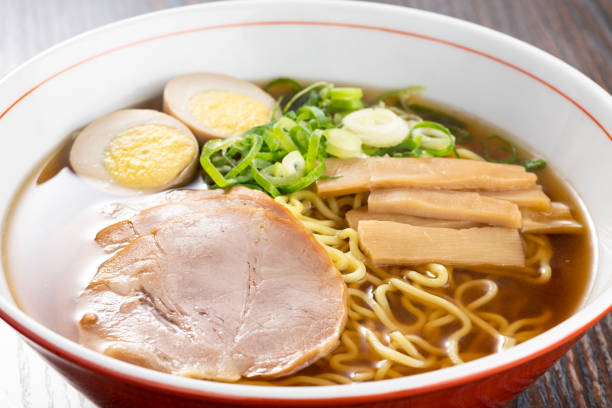 Hot soy sauce ramen on the table
