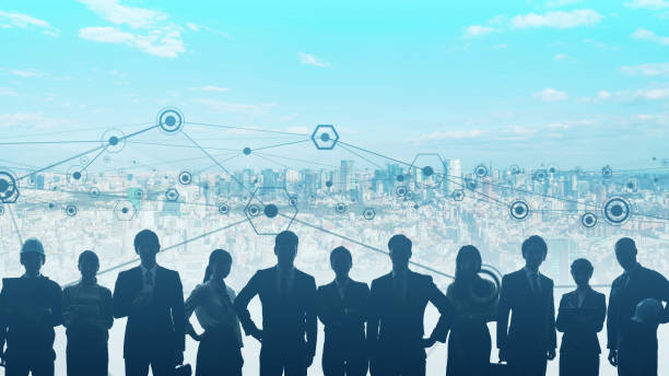 istock Business network concept. Group of businessperson. Teamwork. Human resources. 1286606014