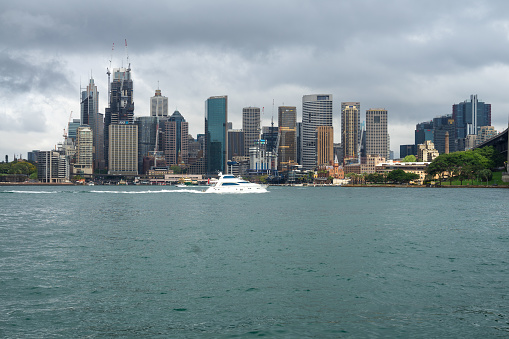 View of Sydney Harbour with cloudy sky