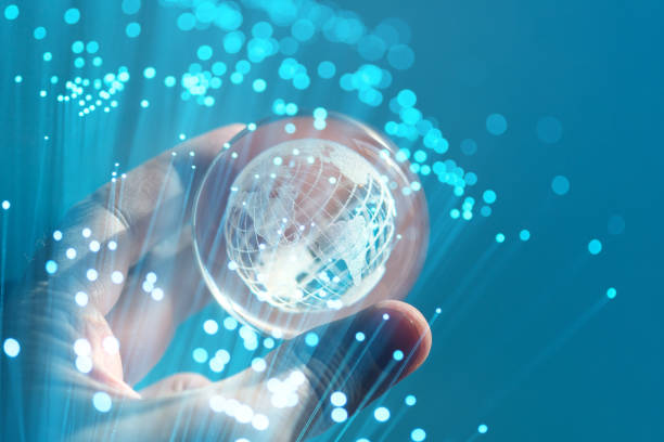 istock Glass Globe and fiber optic 1286613701