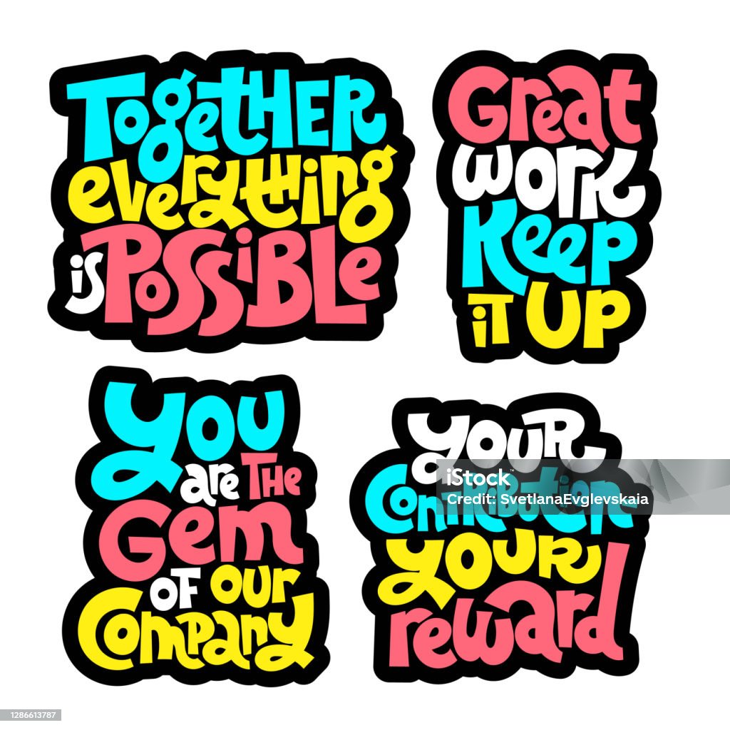 Team Permitting Lettering Team Work Lettering Stock Illustration - Download Image Now - Sticker ...