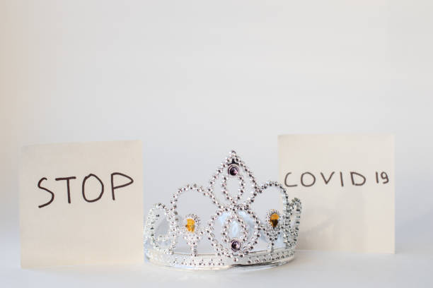 istock Text STOP COVID-19 on stickers and crown model. Coronavirus concept. COVID-19. Novel coronavirus 2019-nCoV 1286617114