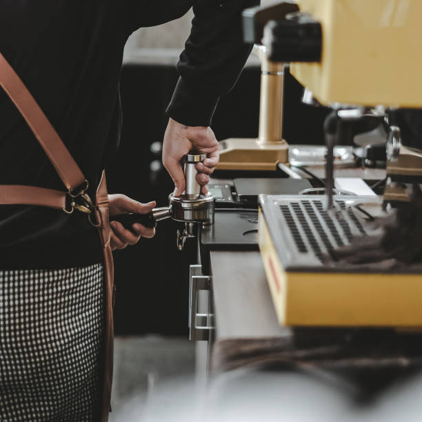 istock Tamp is one of espresso log. 1286618281