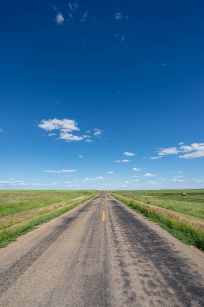 prairie road saskatchewan, canadá - saskatchewan country road road prairie - fotografias e filmes do acervo