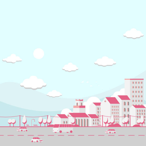 istock Outline of skyscraper building, city skyline, Vector illustration. 1286621473