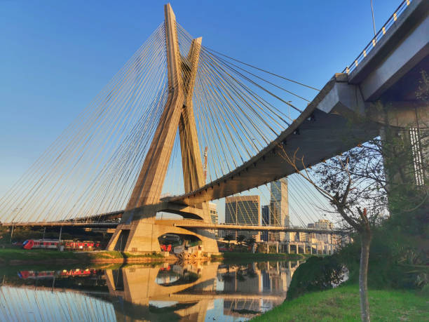 istock Stayed Bridge in Sao Paulo across the Pinheiros 1286621900