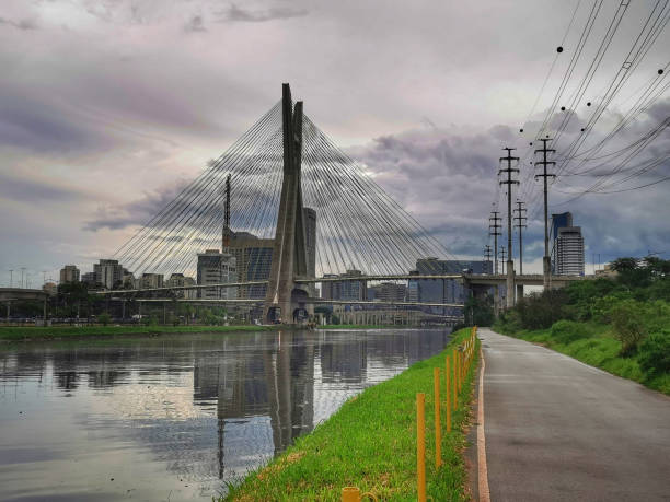 istock Stayed Bridge in Sao Paulo across the Pinheiros 1286621914