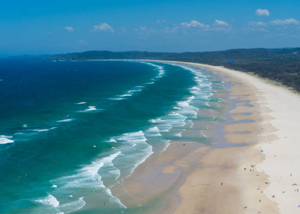 istock Landscape view of a beach on a summer day, Byron Bay, Australia 1286622540