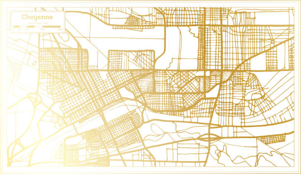 istock Cheyenne USA City Map in Retro Style in Golden Color. Outline Map. 1286624413