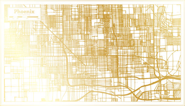 istock Phoenix USA City Map in Retro Style in Golden Color. Outline Map. 1286624436