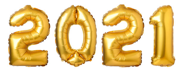 istock Numbers 2021 made of  golden balloons 1286634426