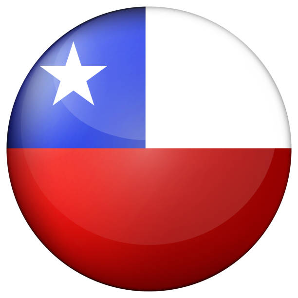 istock Glass light ball with flag of Chile. Round sphere, template icon. Chilean national symbol. Glossy realistic ball, 3D abstract vector illustration highlighted on a white background. Big bubble. 1286636696