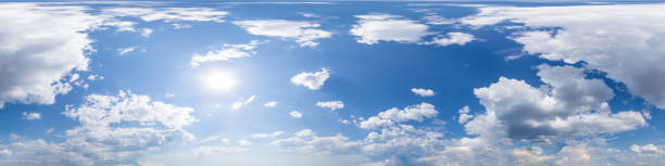 istock sky part of panorama with clouds, without ground, for easy use in 3D graphics and panorama for composites in aerial and ground spherical panoramas as a sky dome 1286636845
