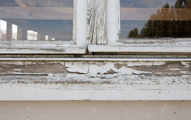 istock Home repair maintenance wooden window frame, selective focus 1286638029
