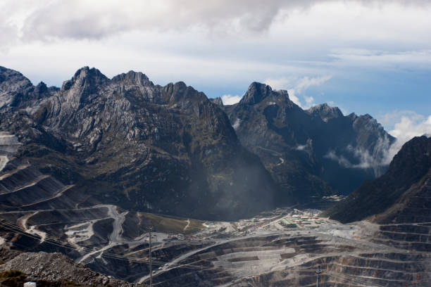 Grasberg Mine in Papua, Indonesia stock photo