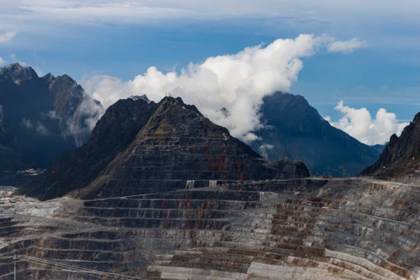 Grasberg Mine in Papua, Indonesia stock photo