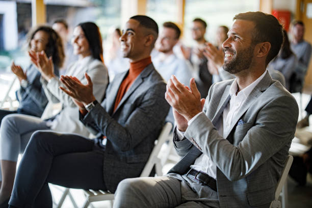 istock Applauding on a business conference! 1286642250