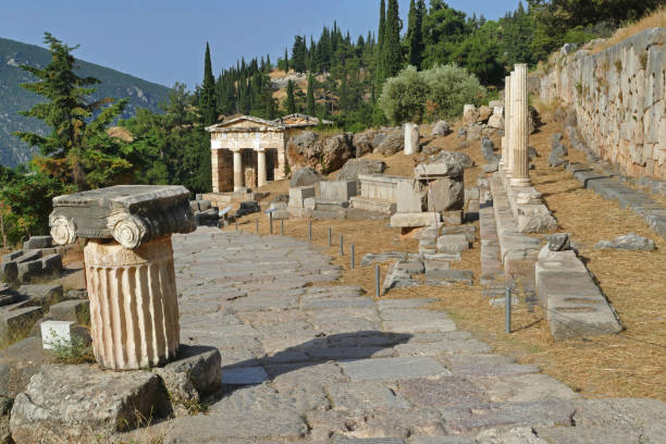 istock Delphi Ancient Greek archaeological site with palace 1286642420