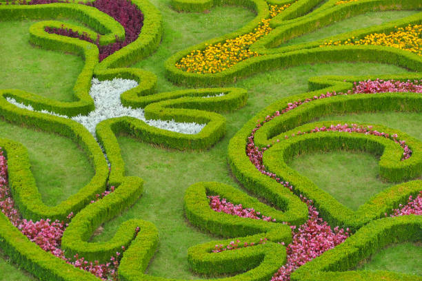 istock Aerial view of ornamental garden 1286645189
