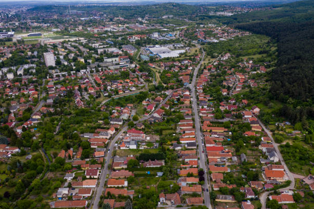 istock Flying over city area 1286647271