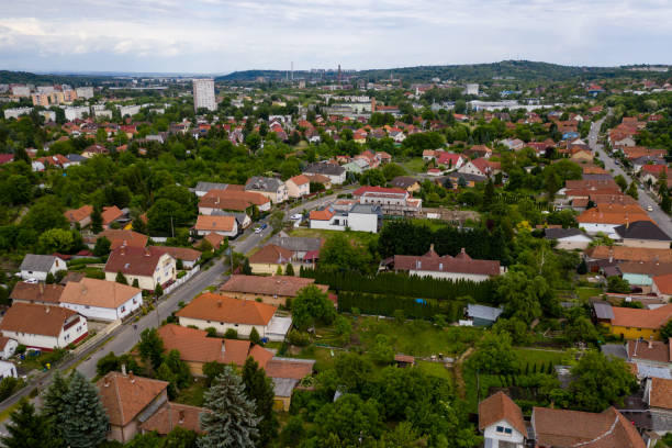 istock Flying over city area 1286647277