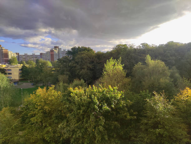 istock Autumn in the city, fall urban background 1286657203