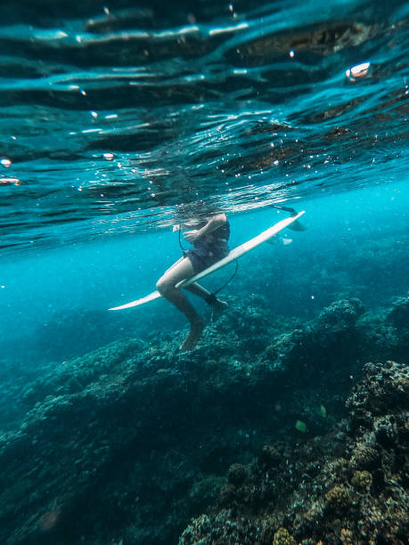 istock Underwater shot of surfer sitting on the surfboard 1286659126