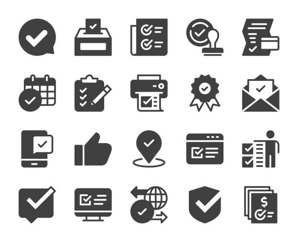 Approve - Icons Approve Icons Vector EPS File. voting stock illustrations